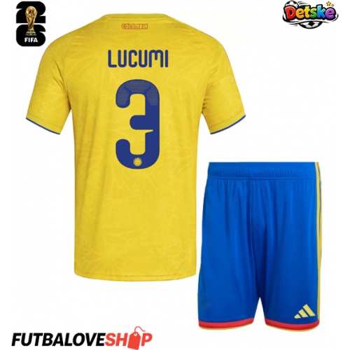 Dres Kolumbia Jhon Lucumi #3 Domáci pre deti MS 2026 Krátky Rukáv (+ trenírky)